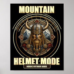 Poster Casque de montagne mode nordique extérieur viking