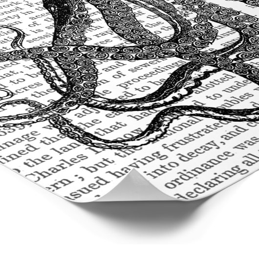 Poster Casque de pieuvre et de plongée (Coin)