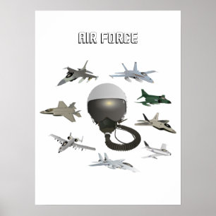 Poster Casque de pilote de l'armée de l'air américaine 