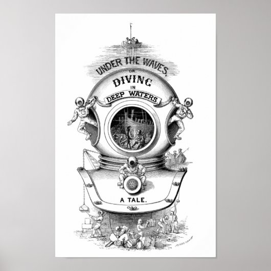 Poster Casque de plongée antique (Devant)