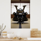 Poster Casque de Samouraï Japonais (Cuisine)