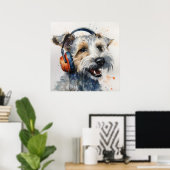 Poster Casque d'écoute Terrier Music Factory Art (Bureau à domicile)