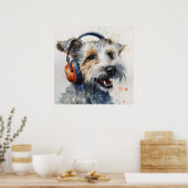 Poster Casque d'écoute Terrier Music Factory Art (Cuisine)