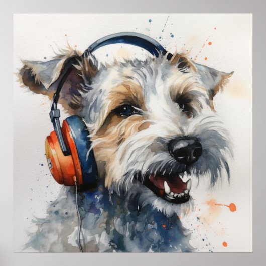 Poster Casque d'écoute Terrier Music Factory Art (Devant)