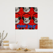 Poster Casque DJ chat cool (Cuisine)