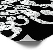 Poster casque DJ noir et blanc (Coin)