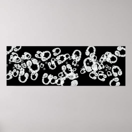 Poster casque DJ noir et blanc (Devant)