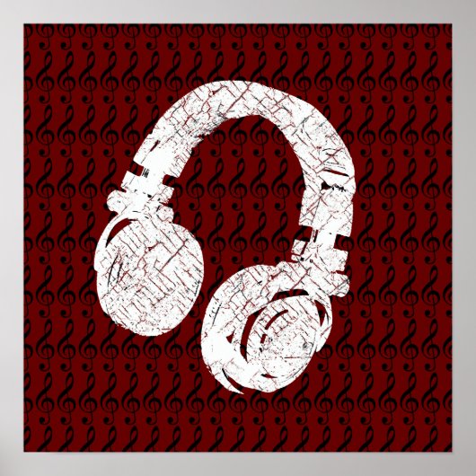Poster casque graphique avec g-clés (Devant)