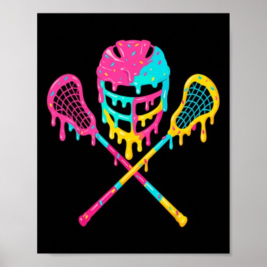 Poster Casque Lacrosse Lâcheuse Casque Crème de glace Bât (Devant)