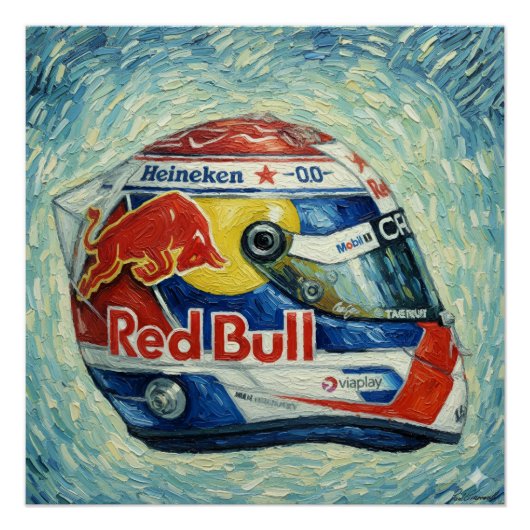 Poster Casque Max de Formule Un (Devant)