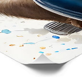 Poster Casque mignonne de souris à cheval sur une moto (Coin)