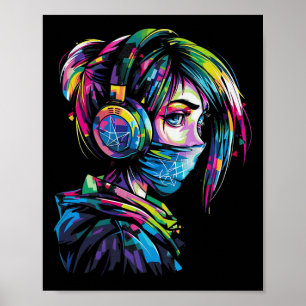 Poster Casque Motif Anime Manga Motif Illustration Anime 