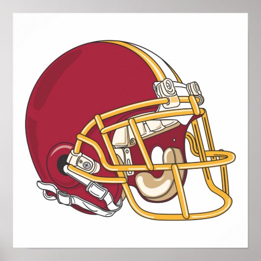 Poster Casque Red & Gold Football (Devant)