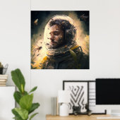 Poster casque spatial (Bureau à domicile)