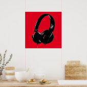 Poster Casque style pop Art noir (Cuisine)