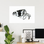 Poster Casques de musique, câble et Jack (Bureau à domicile)
