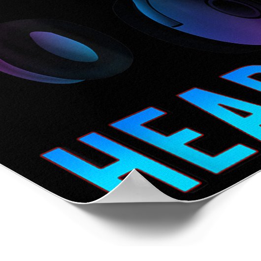 Poster Casques Je ne peux pas vous entendre Drôle T Chemi (Coin)