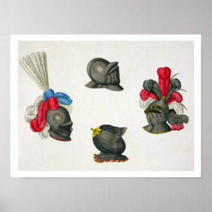 Poster Casques, plaque de 'A History of the Development