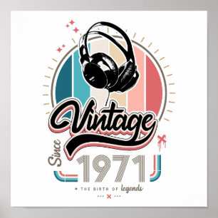 Poster Casques vintages depuis 1971
