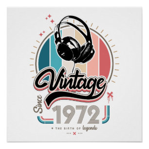 Poster Casques vintages depuis 1972