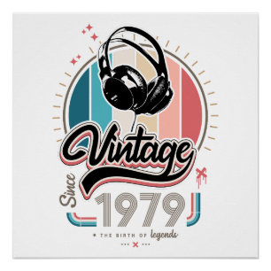 Poster Casques vintages depuis 1979