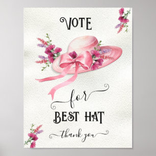 Poster Casquette à fleurs roses Derby Fête des mariées Me