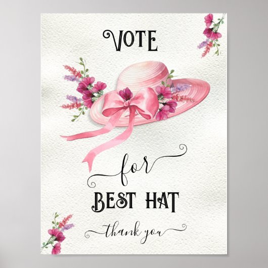 Poster Casquette à fleurs roses Derby Fête des mariées Me (Devant)