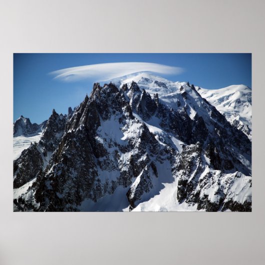 Poster Casquette blanc : Le Sommet du Mont Blanc (Devant)