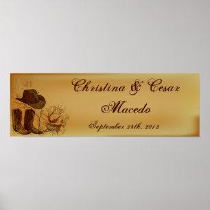 Poster casquette/Bottes pour fille de canne occidentale p