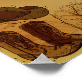 Poster casquette/Bottes pour fille de canne occidentale p (Coin)