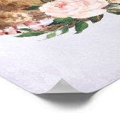 Poster Casquette Brown Cowgirl avec fleurs roses (Coin)