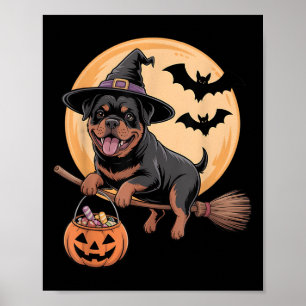 Poster Casquette Citrouille en sorcière Rottweiler Hommes
