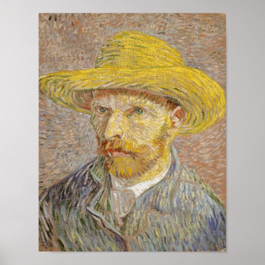 Poster Casquette de paille auto-portrait Van Gogh (Devant)