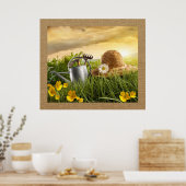 Poster Casquette de paille dans Meadow Photographie Poste (Cuisine)