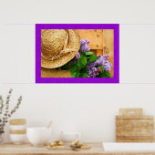Poster Casquette de paille et fleurs de lavande Photograp (Cuisine)