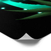 Poster Casquette de Pixie psychédélique de Cyan brillant (Coin)