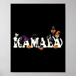 Poster Casquette de sorcière Citrouille de chats Hallowee
