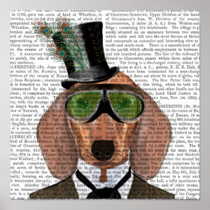 Poster Casquette supérieur de lunettes vertes de teckel