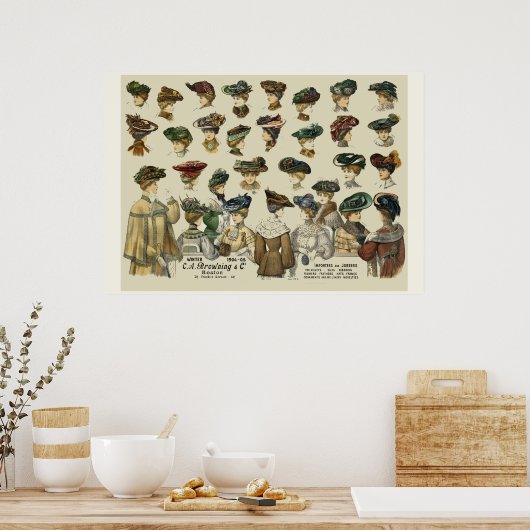 Poster Casquettes 1905 Boston (Cuisine)