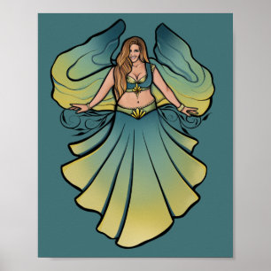 Poster Cassandra Danse Belly Goddess Veil Art