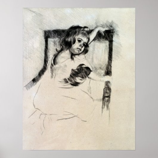 Poster Cassatt - À genoux dans un fauteuil (Devant)
