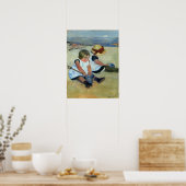 Poster Cassatt - Enfants Jouant Sur La Plage (Cuisine)
