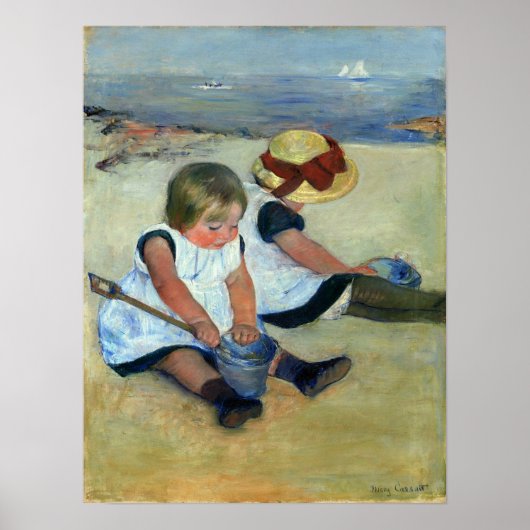 Poster Cassatt - Enfants Jouant Sur La Plage (Devant)