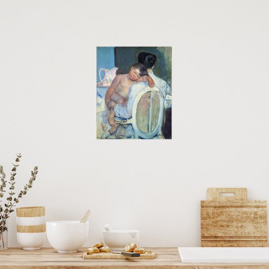 Poster Cassatt - Femme Assis Avec Un Enfant Dans Les Bras (Cuisine)