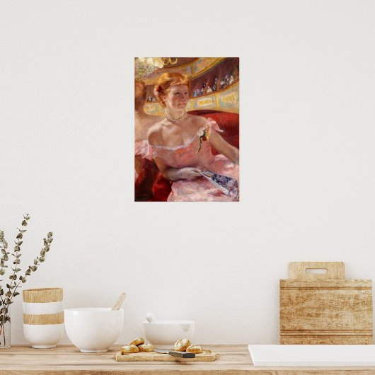 Poster Cassatt - Femme Avec Collier De Perle En Loge (Cuisine)
