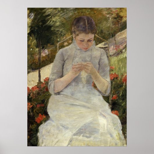 Poster Cassatt - Fille au jardin (Devant)