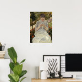 Poster Cassatt - Fille au jardin (Bureau à domicile)