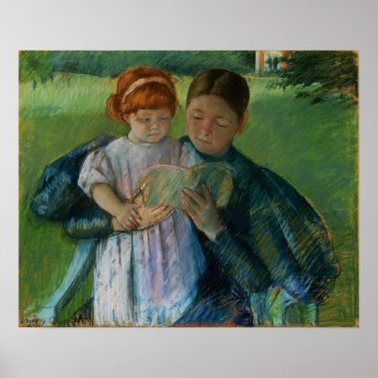 Poster Cassatt - Infirmière Lecture À Petite Fille (Devant)