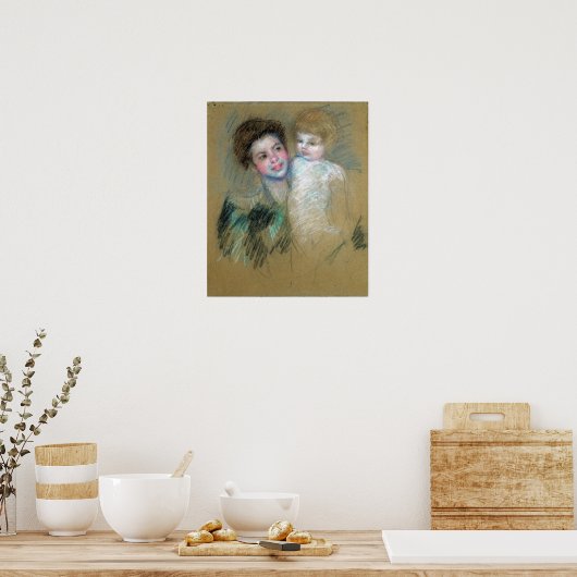 Poster Cassatt - Mère et Enfant (Cuisine)
