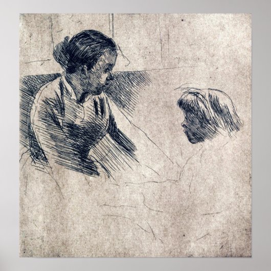 Poster Cassatt - Susan et l'enfant face à face (Devant)